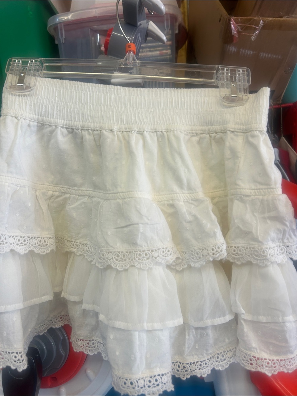 Vintage Hollister Cream white  Tiered Lace Skater Skirt small - Picture 2 of 3